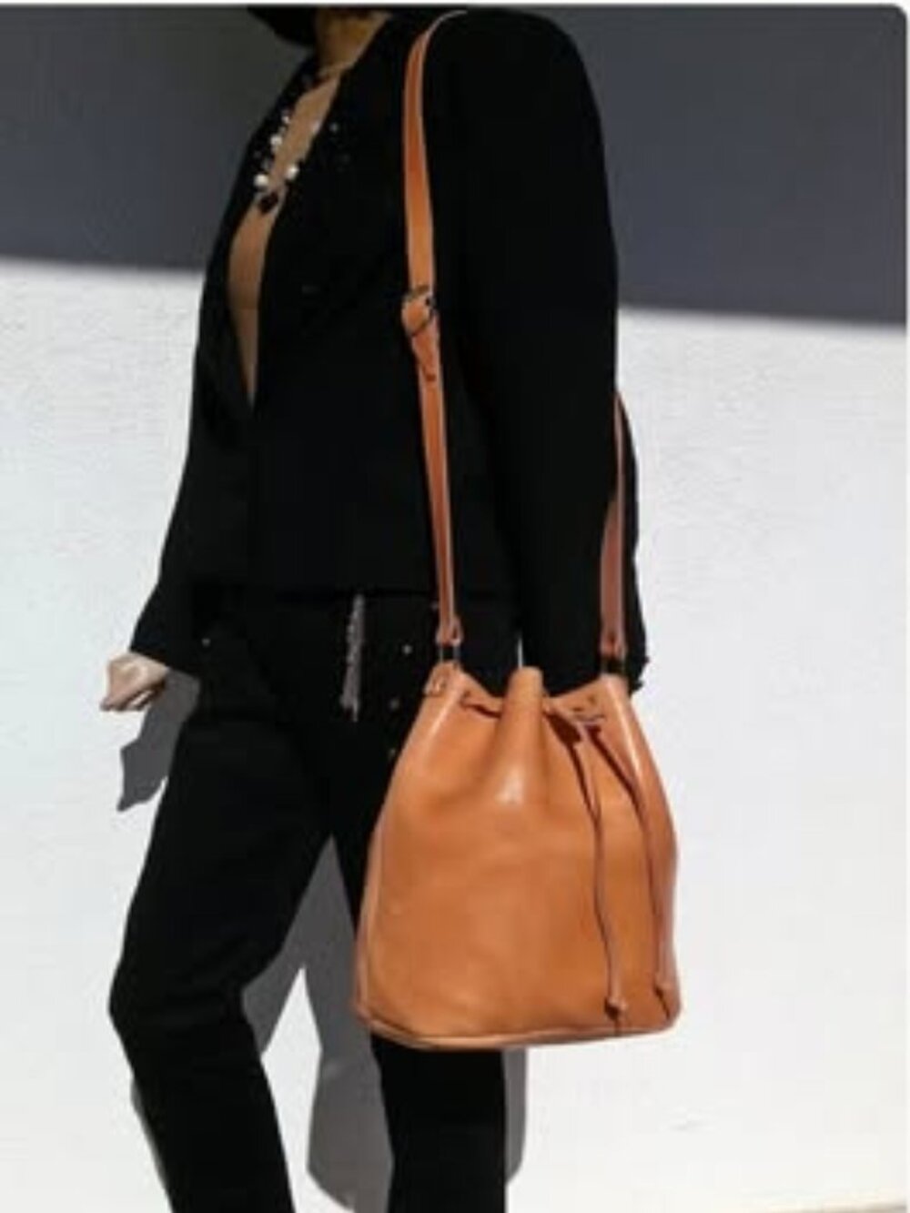 Leather bucket bag | Handmade in Greece | Good condition